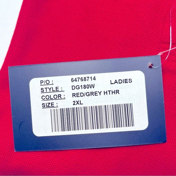 NEW! Ladies Devon & Jones Sporty Red Active Golf Polo Shirt, Size 2 XL - Picture 6 of 7